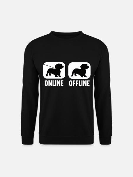 Online Offline Dackel Dachshund Dackelbesitzer - Unisex Pullover - Schwarz