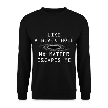 Physique trou noir - Sweat-shirt Unisexe - noir - Devant - Alina (178cm) & Michal (187cm)