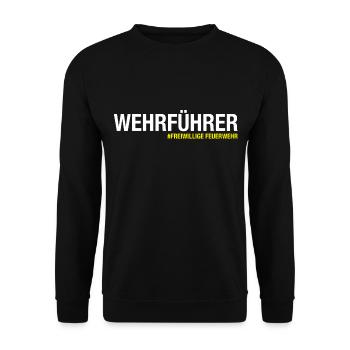 Wehrführer Freiwillige Feuerwehr - Unisex Pullover - Schwarz - Vorne - Alina (178cm) & Michal (187cm)