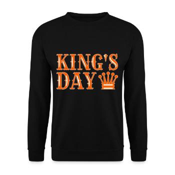 Königstag Niederlande King's Day Krone - Unisex Pullover - Schwarz - Vorne - Alina (178cm) & Michal (187cm)
