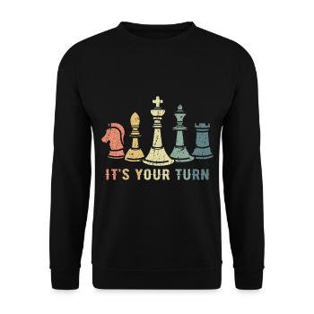 Joueur d'échecs - Sweat-shirt Unisexe - noir - Devant - Alina (178cm) & Michal (187cm)