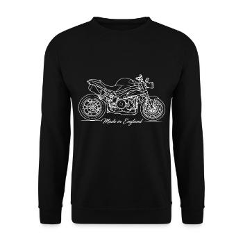 Britisch Bike - Made in England - Unisex Pullover - Schwarz - Vorne - Alina (178cm) & Michal (187cm)