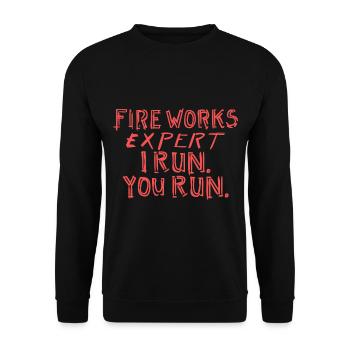 Feux d'artifice pyrotechnicien - Sweat-shirt Unisexe - noir - Devant - Alina (178cm) & Michal (187cm)