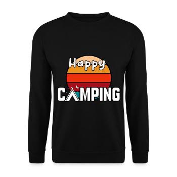 Happy camping - Sweat-shirt Unisexe - noir - Devant - Alina (178cm) & Michal (187cm)