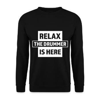 Rock Drummer - Unisex Pullover - Schwarz - Vorne - Alina (178cm) & Michal (187cm)