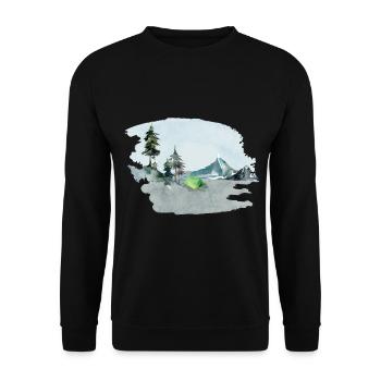 Camping tente dans la forêt et la montagne idée de cadeau - Sweat-shirt Unisexe - noir - Devant - Alina (178cm) & Michal (187cm)