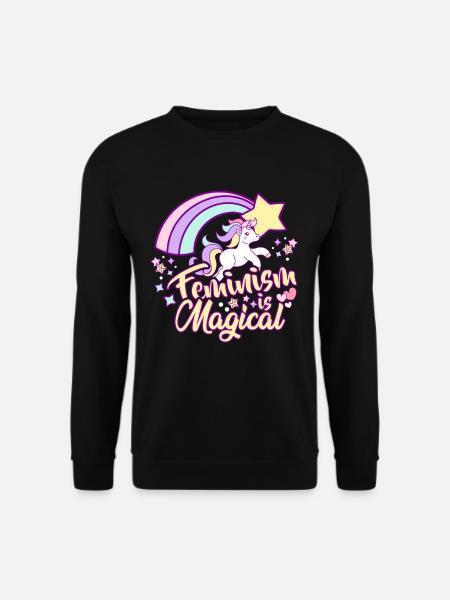 Feminismus ist Magisch wie ein Einhorn Geschenke - Unisex Pullover - Schwarz