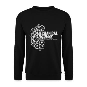 Maschinenbau - Unisex Pullover - Schwarz - Vorne - Alina (178cm) & Michal (187cm)