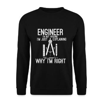 Ingenieur - Unisex Pullover - Schwarz - Vorne - Alina (178cm) & Michal (187cm)