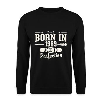 1969 - Unisex Pullover - Schwarz - Vorne - Alina (178cm) & Michal (187cm)
