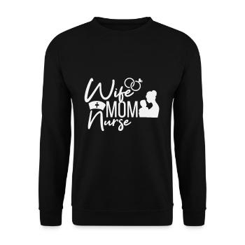Wife mother nurse - Unisex Sweatshirt - black - Front - Alina (178cm) & Michal (187cm)