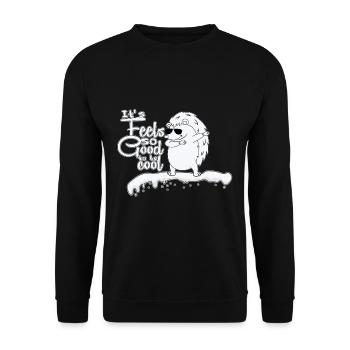Igel Geschenke Stacheln Kugel Niedlich cool Tier - Unisex Pullover - Schwarz - Vorne - Alina (178cm) & Michal (187cm)