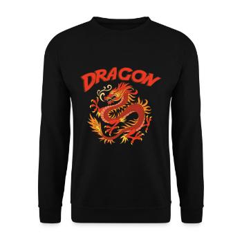 Drachen - Unisex Pullover - Schwarz - Vorne - Alina (178cm) & Michal (187cm)