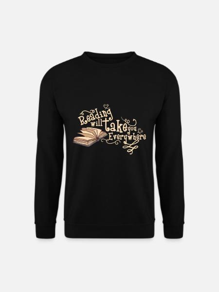 Lesen bringt dich überall hin Fantasie Bücher Buch - Unisex Pullover - Schwarz