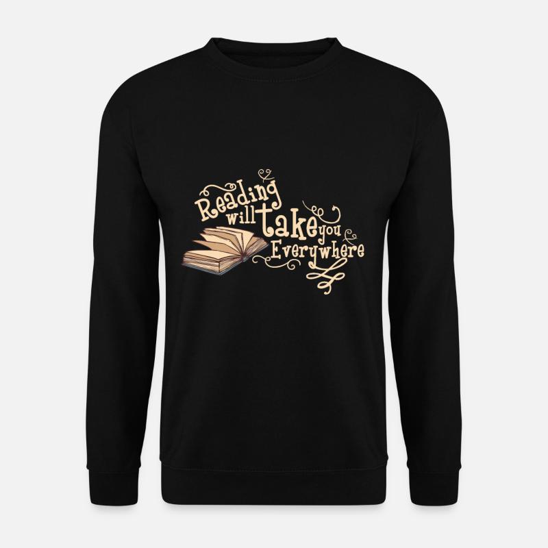 Lesen bringt dich überall hin Fantasie Bücher Buch - Unisex Pullover - Schwarz