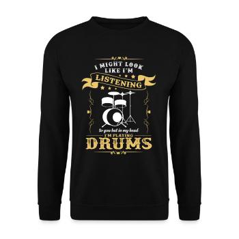 Drums - Unisex Sweatshirt - black - Front - Alina (178cm) & Michal (187cm)