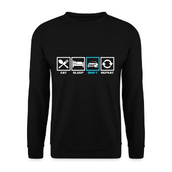 Essen Schlafen Driften Wiederholen - Unisex Pullover - Schwarz - Vorne - Alina (178cm) & Michal (187cm)