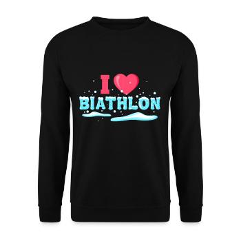 J'aime le biathlon - Sweat-shirt Unisexe - noir - Devant - Alina (178cm) & Michal (187cm)