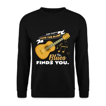 Du kannst Blues nicht finden Geschenkidee Musik - Unisex Pullover - Schwarz - Vorne - Alina (178cm) & Michal (187cm)