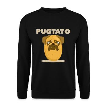 Mops Kartoffel - Unisex Pullover - Schwarz - Vorne - Alina (178cm) & Michal (187cm)
