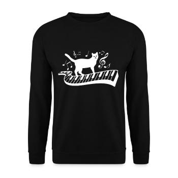 Chat de piano - Sweat-shirt Unisexe - noir - Devant - Alina (178cm) & Michal (187cm)