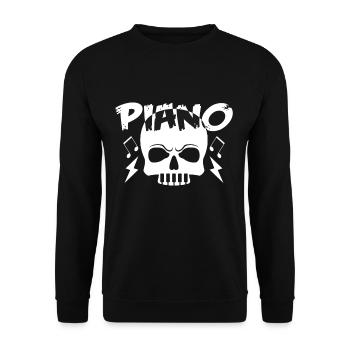 piano - Unisex Sweatshirt - black - Front - Alina (178cm) & Michal (187cm)