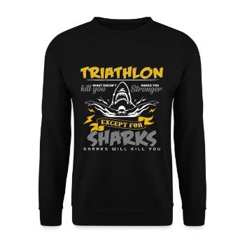 Triathlon - Unisex Pullover - Schwarz - Vorne - Alina (178cm) & Michal (187cm)