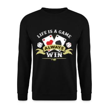 La vie est un jeu de cartes poker dés chance - Sweat-shirt Unisexe - noir - Devant - Alina (178cm) & Michal (187cm)