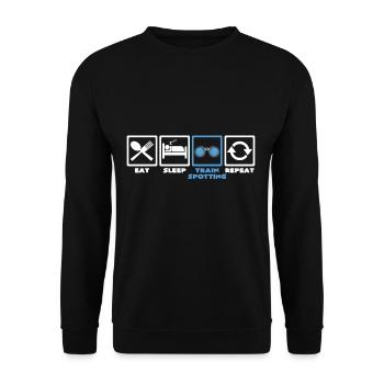 Eisenbahner Bahnfreunde Trainspotter Gleisbauer - Unisex Pullover - Schwarz - Vorne - Alina (178cm) & Michal (187cm)