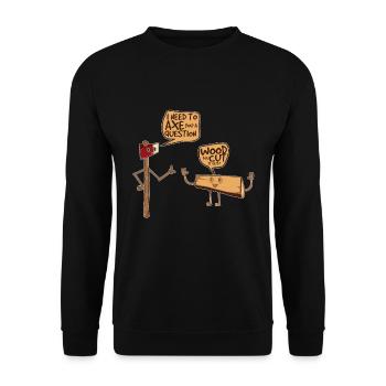 Hache en bois - Sweat-shirt Unisexe - noir - Devant - Alina (178cm) & Michal (187cm)