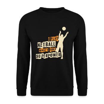Netball superpower - Unisex Sweatshirt - black - Front - Alina (178cm) & Michal (187cm)
