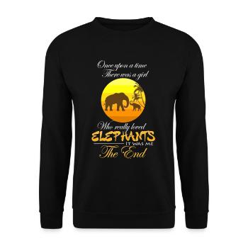 Éléphant fille - Sweat-shirt Unisexe - noir - Devant - Alina (178cm) & Michal (187cm)