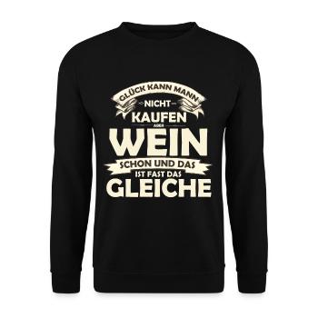 Wein - Unisex Pullover - Schwarz - Vorne - Alina (178cm) & Michal (187cm)