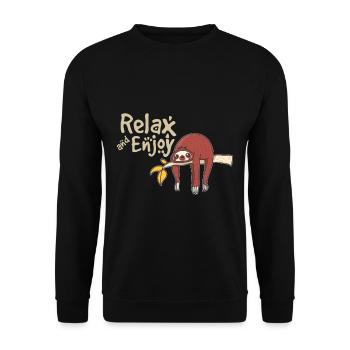 Faultiere - Unisex Pullover - Schwarz - Vorne - Alina (178cm) & Michal (187cm)