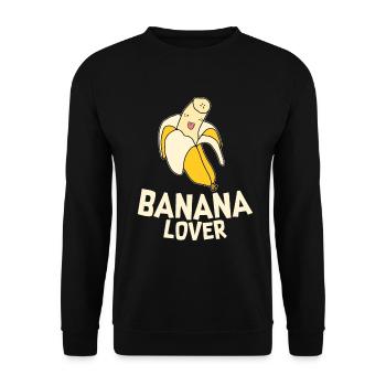 I love bananas - Unisex Sweatshirt - black - Front - Alina (178cm) & Michal (187cm)