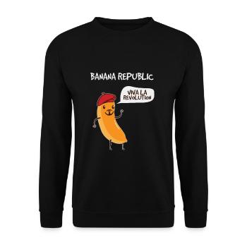 banana republic - Unisex Sweatshirt - black - Front - Alina (178cm) & Michal (187cm)