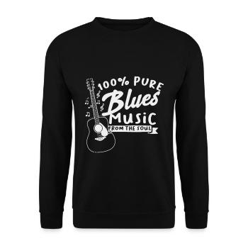 100% real blues music from the soul gift - Unisex Sweatshirt - black - Front - Alina (178cm) & Michal (187cm)