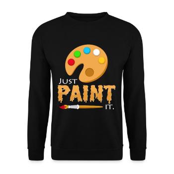 Male es einfach an Malermeister Maler Geschenk - Unisex Pullover - Schwarz - Vorne - Alina (178cm) & Michal (187cm)