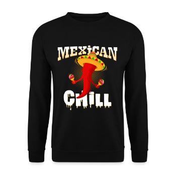 Mexikanisches Chili - Unisex Pullover - Schwarz - Vorne - Alina (178cm) & Michal (187cm)