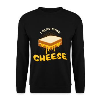 Ich brauche mehr Käse Geschenkidee Käsetoast - Unisex Pullover - Schwarz - Vorne - Alina (178cm) & Michal (187cm)