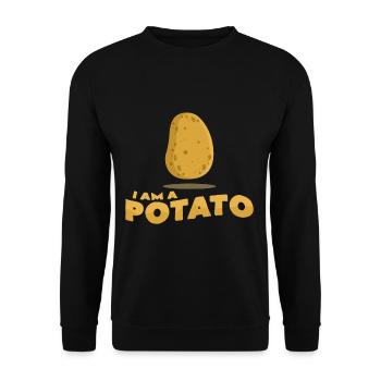 I am a potato - Unisex Sweatshirt - black - Front - Alina (178cm) & Michal (187cm)