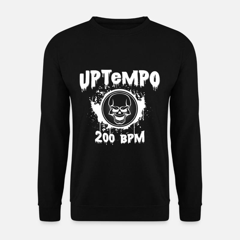 Uptempo Musik bei 200 BPM Raver Techno Geschenk - Unisex Pullover - Schwarz