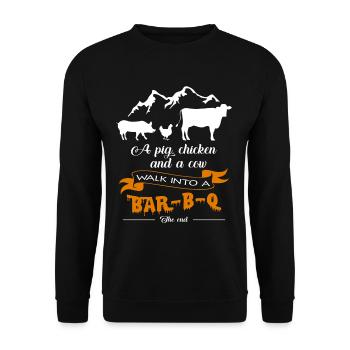 BBQ - Unisex Sweatshirt - black - Front - Alina (178cm) & Michal (187cm)