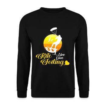 Kite Foils - Unisex Sweatshirt - black - Front - Alina (178cm) & Michal (187cm)