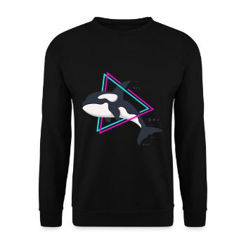 killer whale - Unisex Sweatshirt - black - Front - Alina (178cm) & Michal (187cm)