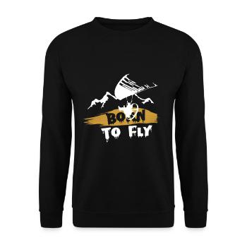 Born to fly Paramotor - Unisex Sweatshirt - black - Front - Alina (178cm) & Michal (187cm)