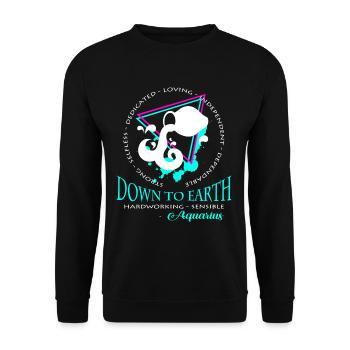 Aquarius zodiac sign - Unisex Sweatshirt - black - Front - Alina (178cm) & Michal (187cm)