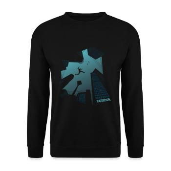 parkour - Unisex Sweatshirt - black - Front - Alina (178cm) & Michal (187cm)