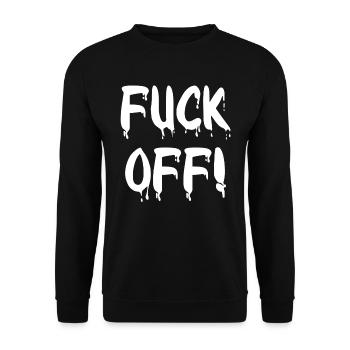 Fuck off! - Unisex Pullover - Schwarz - Vorne - Alina (178cm) & Michal (187cm)