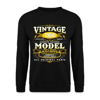 1960 - Unisex Pullover - Schwarz - Vorne - Alina (178cm) & Michal (187cm)